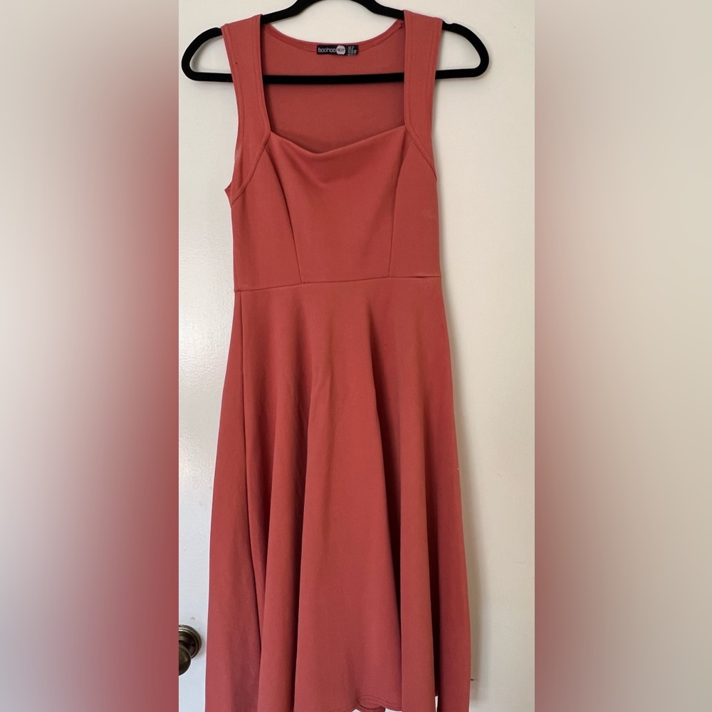 Peach A Line Midi dress